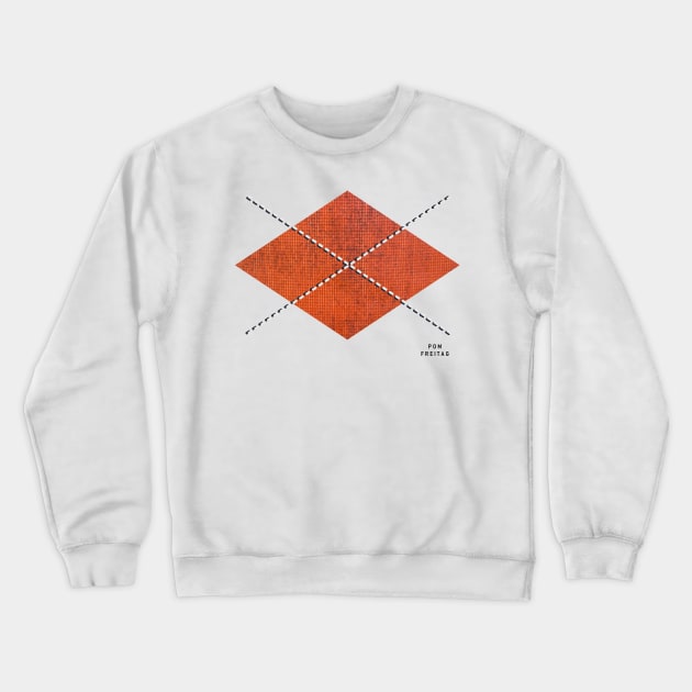 Orange argyle : Crewneck Sweatshirt by Annie Pom Freitag